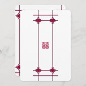 Le Chinois noue le double faire-part de mariage de (Devant / Derrière)