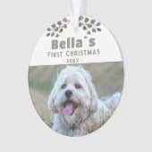 Le chiot mou`s première photo de chien de Noël (devant)