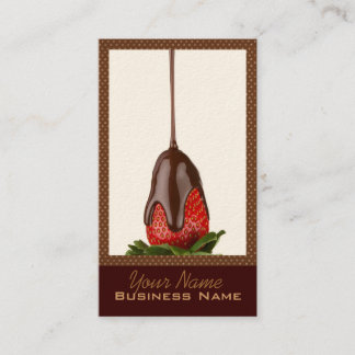 Le chocolat a couvert des cartes de visite de