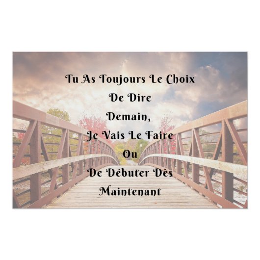" Le Choix " Affiche Murale Citation Positive (Devant)