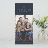 Le Christ est né carte photo de Noël religieuse (Debout devant)