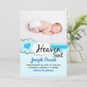 Le ciel a envoyé des nuages bleus Faire-part de na (Debout devant)