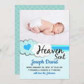 Le ciel a envoyé des nuages bleus Faire-part de na (Devant / Derrière)