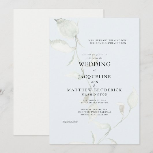 Le ciel est bleu Faire-part de mariage (Devant / Derrière)