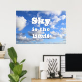 Le ciel est la limite - affiche motivante (Bureau à domicile)