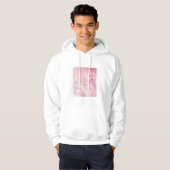 Le ciel rose sur le Sweat - shirt à capuche blanc  (Devant entier)