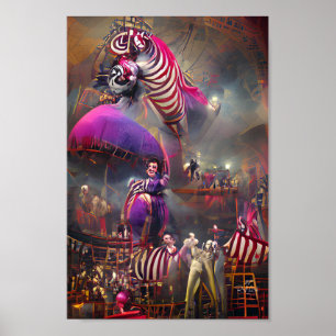 LE CIRCUS AFFICHER affiche d'illustration d'art im