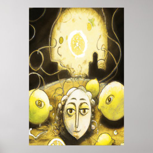 Le citron au citron lune | AI Art Poster (Devant)