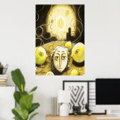 Le citron au citron lune | AI Art Poster (Bureau à domicile)