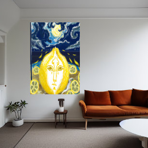 Le citron et le champ de citron AI Art Poster