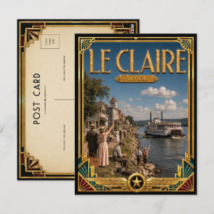 Le Claire Iowa Vintage Art Deco Gouden Tijdperk Briefkaart