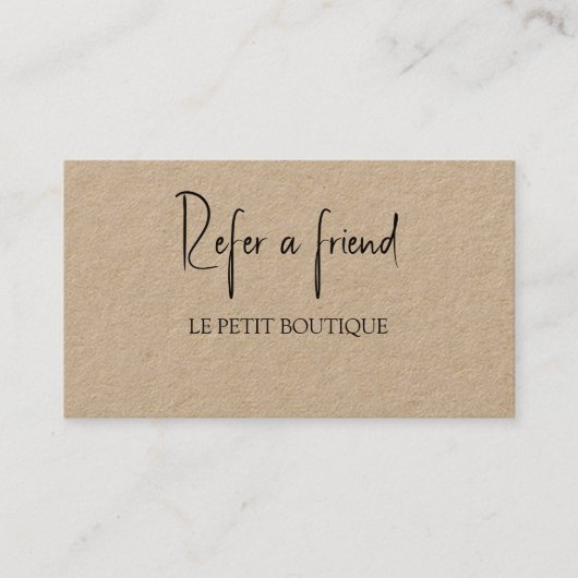 Le client envoie une carte de recommandation à un  (Devant)