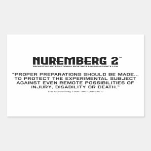 Le Code de Nuremberg 1947 A. 7 Stickers rectangula
