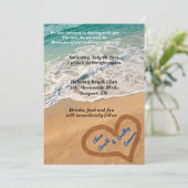 Le coeur dans le Faire-part de mariage de sable (Debout devant)