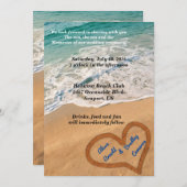 Le coeur dans le Faire-part de mariage de sable (Devant / Derrière)