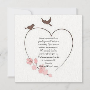 "Le coeur de l’Inséparable" Carte de remerciements