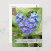 le coeur de l'oubli-moi-pas - carte postale (Devant / Derrière)