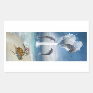 Le coeur du Sticker des dauphins