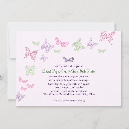 Le coeur est une Faire-part de mariage lilas Fbatt (Devant)