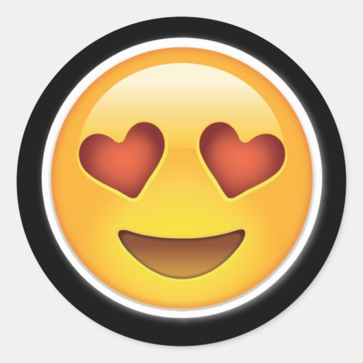 le coeur heureux observe des autocollants d'emoji (Devant)