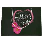 Le coeur rose fleurit le jour de mère - grand sac (Devant)