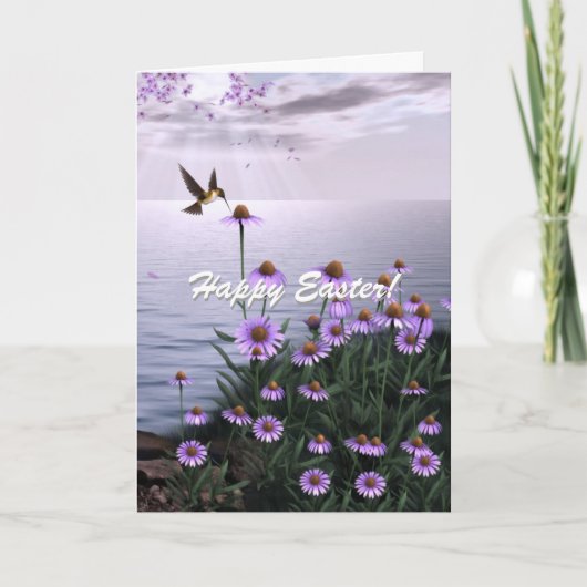 Le colibri de Pâques fleurit la carte (Devant)