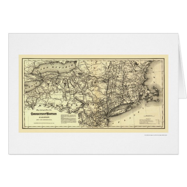 Le Connecticut et carte occidentale 1871 de chemin (Devant horizontal)