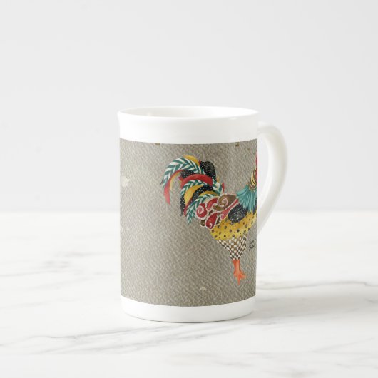 Le coq Mardi Bone China Mug (Devant droit)