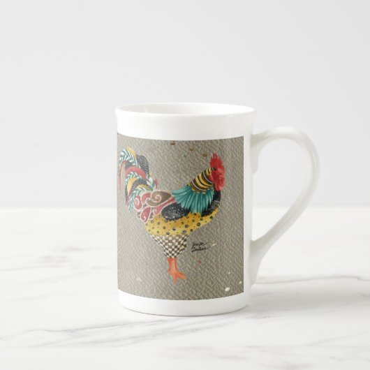 Le coq Mardi Bone China Mug (Droite)