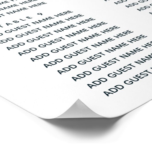 Le coquillage bleu | Tableau de sièges de Mariage  (Coin)