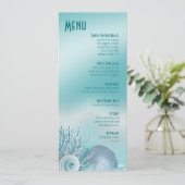 Le coquillage rêve l'aqua de menu de mariage de (Debout devant)