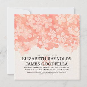 Le corail fleurit des invitations de mariage