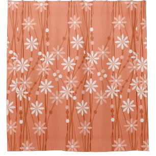 Le corail fleurit le rideau en douche