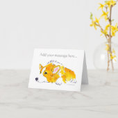 Le corgi de souhait carte (Fleur jaune)