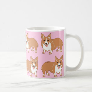 Le corgi modèle la tasse rose-clair