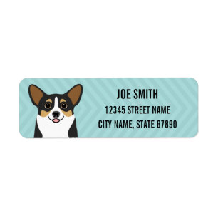 Le corgi renvoie des étiquettes de adresse