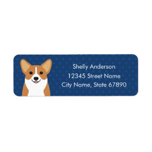 Le corgi renvoie des étiquettes de adresse