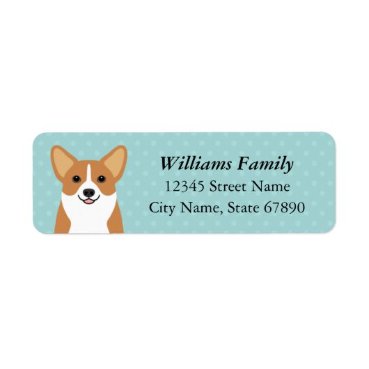 Le corgi renvoie des étiquettes de adresse (Devant)