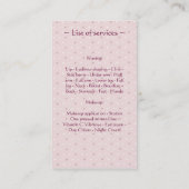 Le cosmétique entretient le carte de visite (Dos)