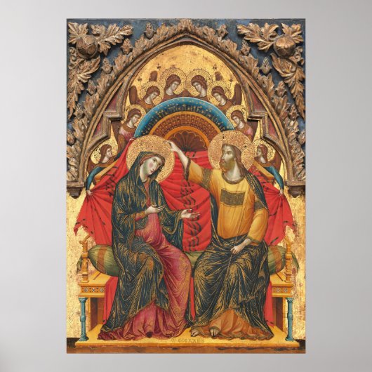 Le Couronnement de la Vierge Affiche d'art Fin (Devant)