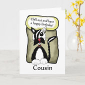 Le cousin refroidissent la carte d'anniversaire - (Fleur jaune)