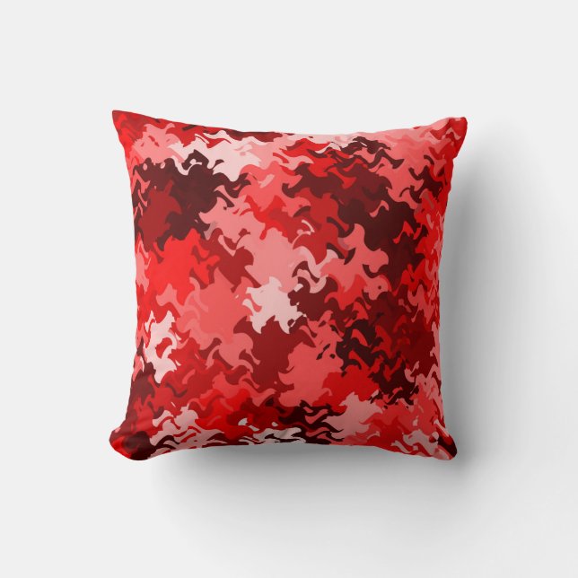 Le coussin abstrait rouge 5in1 2/noir/blanc, (Recto)