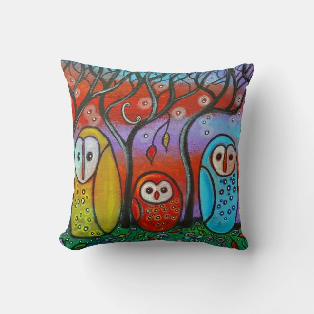 Le coussin de famille de hibou (Recto)