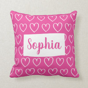 Le coussin des filles personnalisées de coeur -