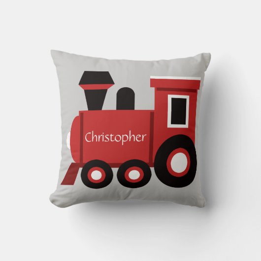 Le coussin du garçon mignon, train rouge avec le (Recto)