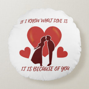 Le Coussin rond de la Saint-Valentin romantique