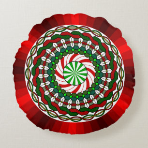Le Coussin Rond des Couleurs de Noël