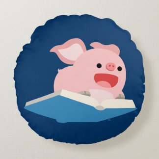 Le Coussin rond du livre volant et du dessin animé
