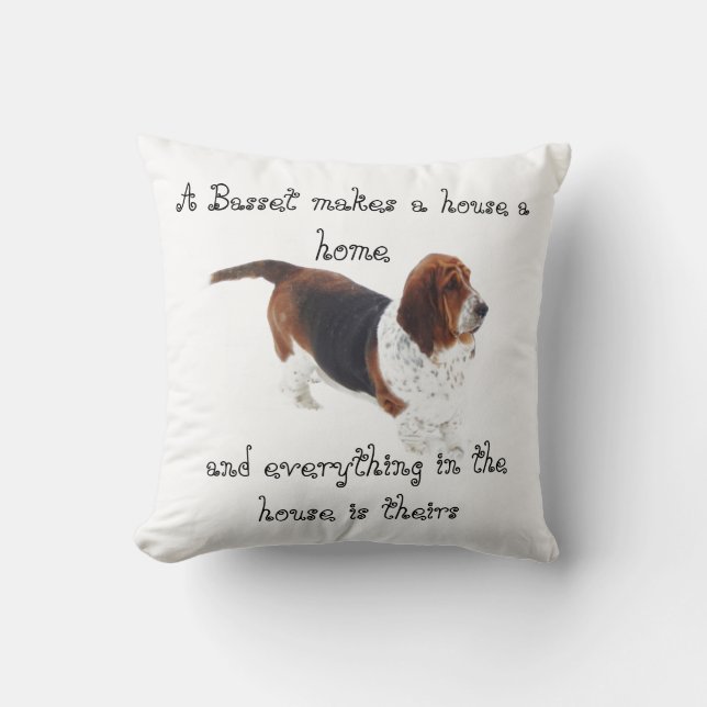 Le coussin w/Saying "un basset fait à une Chambre (Recto)