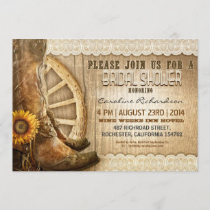 le cowboy chausse les invitations nuptiales en